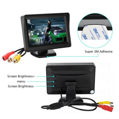 43″ Car Backup Monitor Rear View Camera Night Vision Waterproof Backup