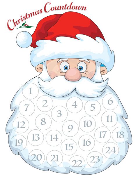 Free Printable Santa Countdown Calendar Tova Atlanta