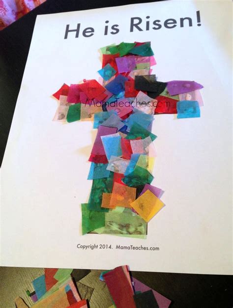 Easter Tissue Paper Cross Craft Activity For Kids Easter Handprint
