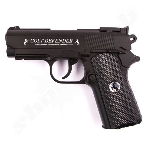 Colt Defender Co2 Pistole 45mm Stahl Bbs Schwarz Zielscheiben Set