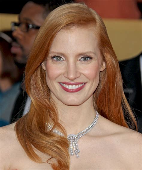 Jessica Chastain Long Straight Ginger Red Hairstyle