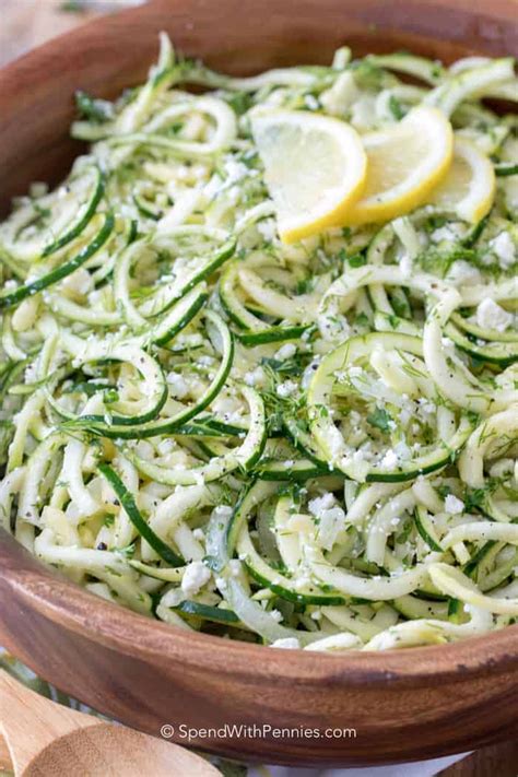 Zucchini Salad Spiralized Spend With Pennies