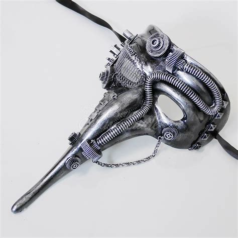 Steampunk Plague Doctor Theater Masquerade Mask For Men Silver M39029