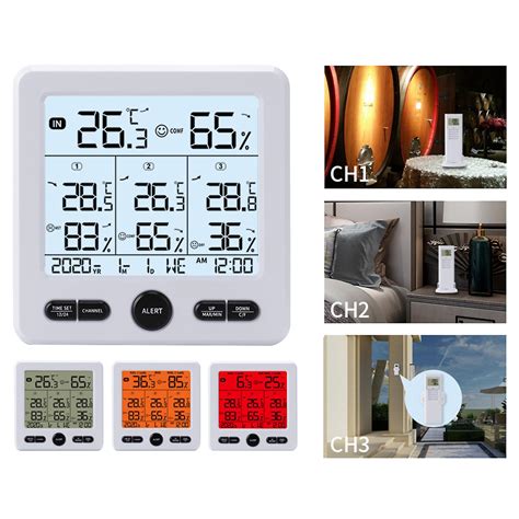 Digital Wireless Indoor Outdoor Thermohygrometer With 3 Remote Sensors