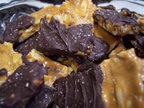 Chocolate Dipped Nut Brittle With Sea Salt Recipe Genius Kitchen