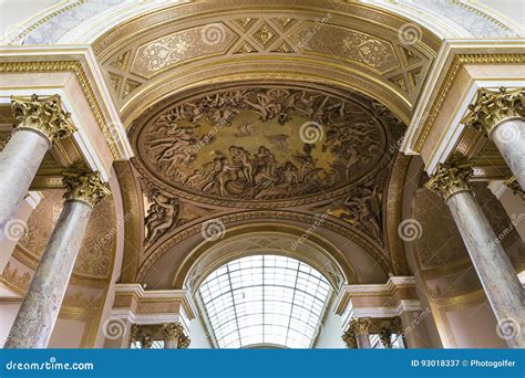 Great Gallery Ceilings The Louvre Paris France Editorial Photography