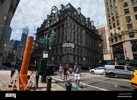 New York City Usa July 27 2018 Orange And White Smoke Stack Steam