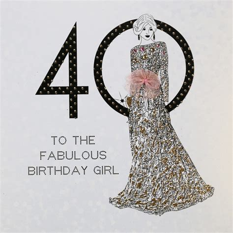 Fabulous Birthday Girl Handmade 40th Birthday Card Ag14 Tilt Art