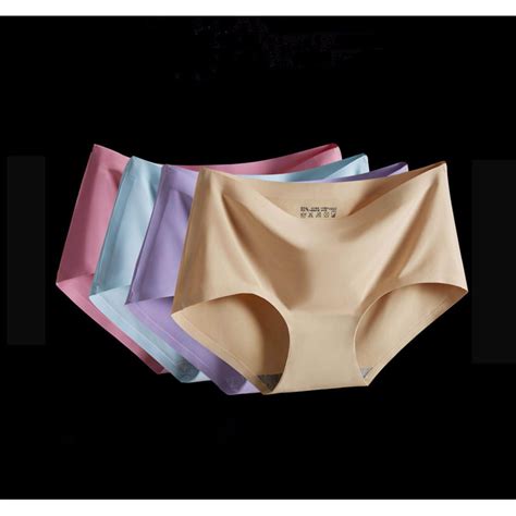 set of 5 premium quality ice silk seamless panties