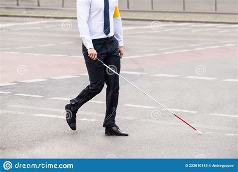 Blind Person Walking On Street Stock Photo Image Of Lifestyle Cross