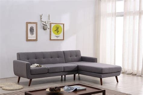 Barnet Upholstered Chaise Sectional Mid Century Sectional Sofa