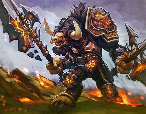 Tauren Warrior Hearthstone Card Artwork Kunstwerk Fantasy Art World Of Warcraft