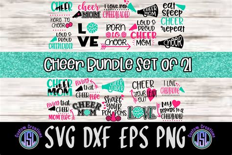 Cheer Bundle Set Of 21 Svg Dxf Eps Png Cut Files 310625 Svgs
