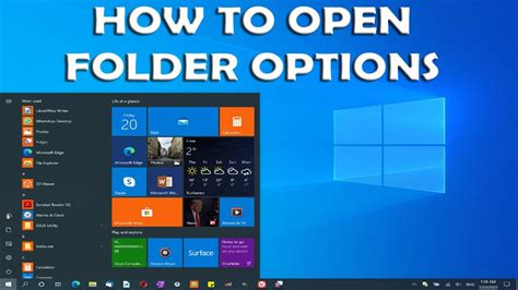 How To Open Folder Options In Windows 10 Youtube