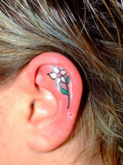 34 Concept Little Flower Tattoo Behind Ear