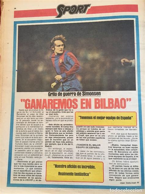 periodico diario sport 1980 schuster cuenta su - Comprar ...