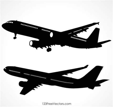 Passenger Airplane Silhouette Eps Ai Vector Uidownload