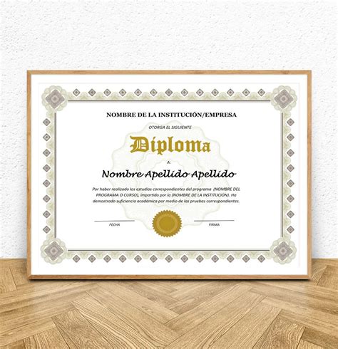 Plantilla Diploma Elegante Tradicional Para Word Docx 2400 En Mercado Libre