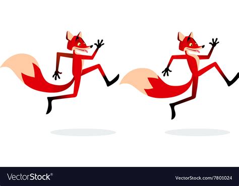 Cartoon Running Fox Royalty Free Vector Image Vectorstock