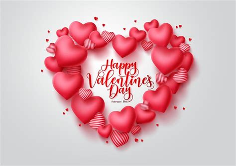 Valentines Hearts Vector Background Happy Valentines Day Greeting