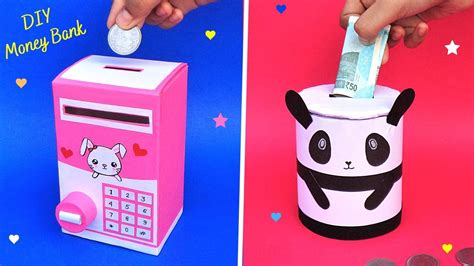 How To Make Coin Bank With Cardboard Box And Rollbest Out Of Wastediy 2