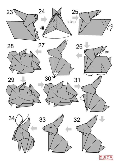 Step By Step Picture Instructions On How To Fold An Origami Rabbit