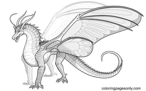 Silkwing Dragon From Wings Of Fire Coloring Page Free Printable