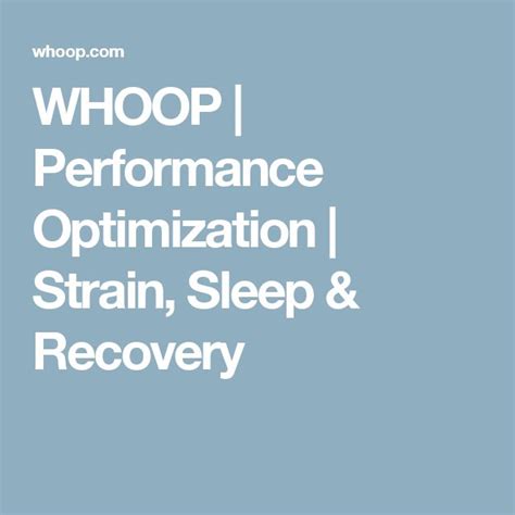 Whoop Performance Optimization Strain Sleep And Recovery Health Coach Health Optimization