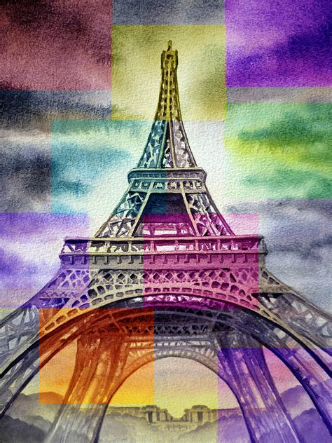 Eiffel Tower Rainbow Painting By Irina Sztukowski Fine Art America