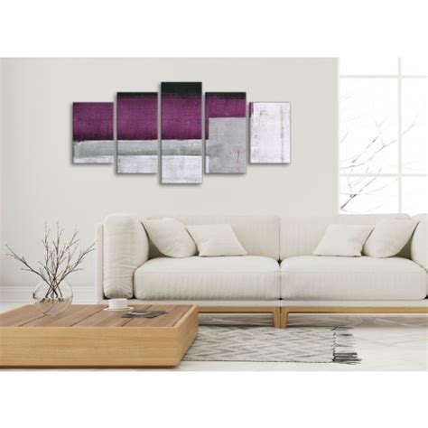 Purple Grey Painting Abstract Canvas Wall Art