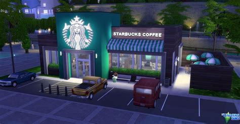 Starbucks Coffee Community Lots Luniversims Sims Maison Sims