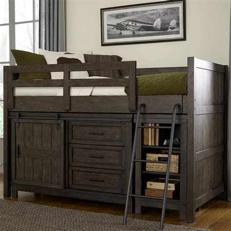 Liberty Furniture Thornwood Hills Rustic Twin Loft Bed With Dresser And