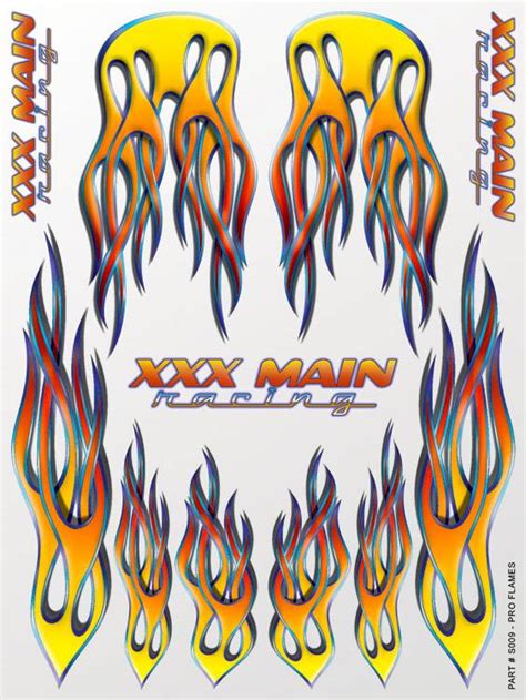 Xxx Main Pro Flames Sticker Sheet