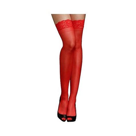 Icollection Women S Lace Top Sheer Thigh High Stockings 12 Liked On Polyvore Featuring