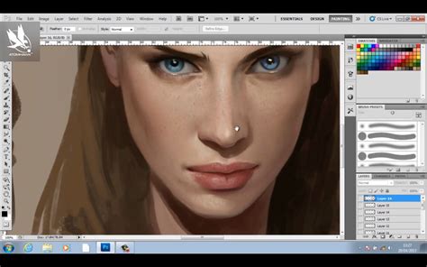 Painting Skin Tutorial By Charlie Bowater Photoshop Tutorial Drawing