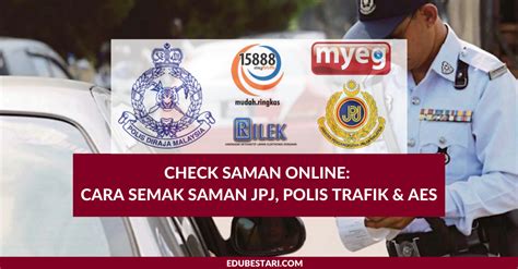 Untuk saman aes, pilih jpj. Check Saman Online: Cara Semak Saman JPJ, Polis Trafik ...