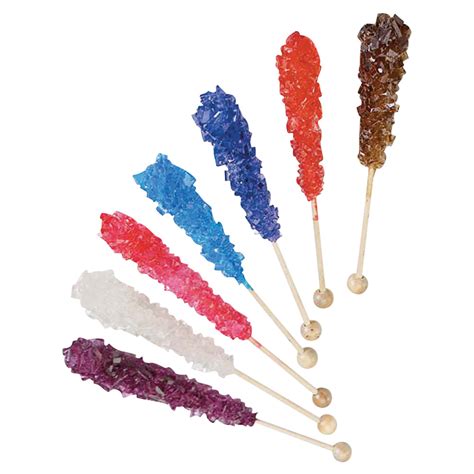 Roses Brands Assorted Unwrapped Rock Candy Sticks Nassau Candy