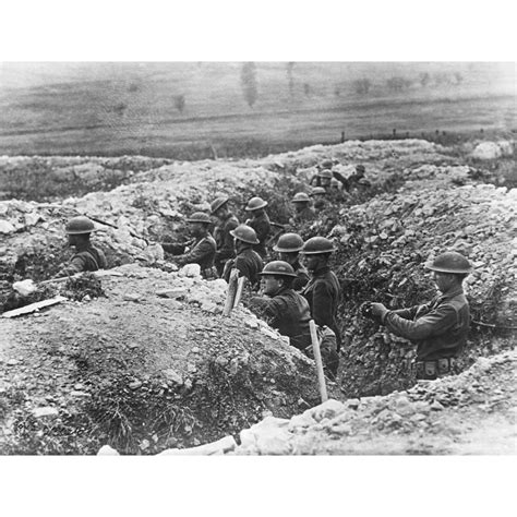 World War I Trench Warfare C1917 Entrenched American Soldiers