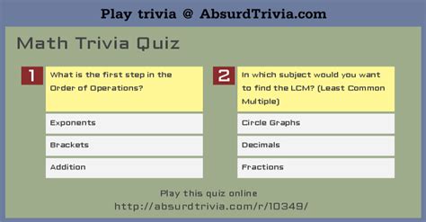 Math Trivia Quiz