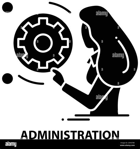 Administration Icon Black Vector Sign With Editable Strokes Concept