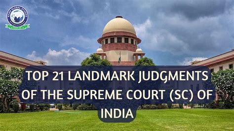 Top 21 Landmark Judgements Of The Supreme Court Sc Of India Khan