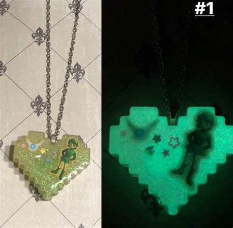 Legend Of Zelda Characters 8bit Heart Necklace Glows In The Etsy