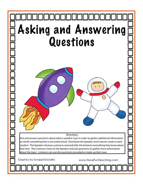 Asking And Answering Questions Activity Have Fun Teaching