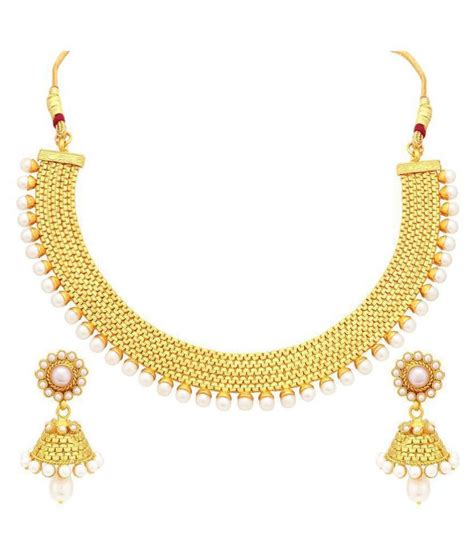 Sukkhi Alloy Golden Choker Traditional 18kt Gold Plated Necklaces Set