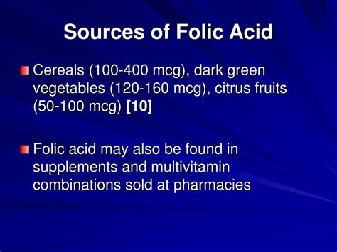 Ppt Folic Acid Powerpoint Presentation Free Download Id1278588