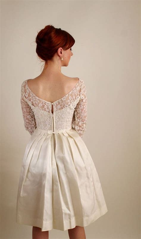 Shop short & long wedding dresses & bridal gowns at couture candy. 1960s Cream Lace Short Wedding Dress. Mad Men Fashion ...
