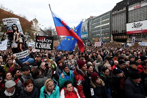 Thousands Rally In Slovakia To Demand Accountability In Journalist