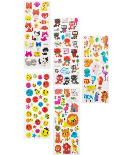 Wrapables 3d Puffy Stickers For Scrapbooking 10 Sheets Zoo Animals