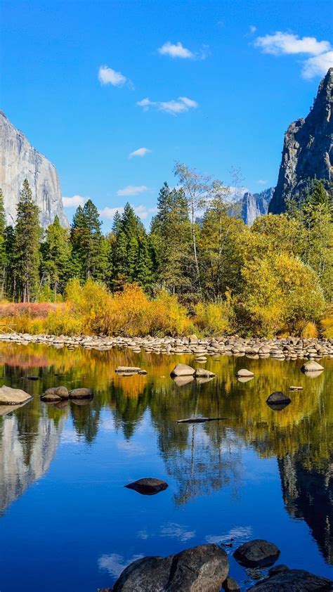 Download Wallpaper 1080x1920 Yosemite National Park Lake Rocks