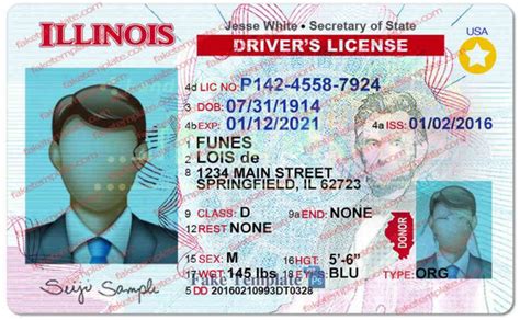 Illinois Driver License Template Psd New Fake Illinois